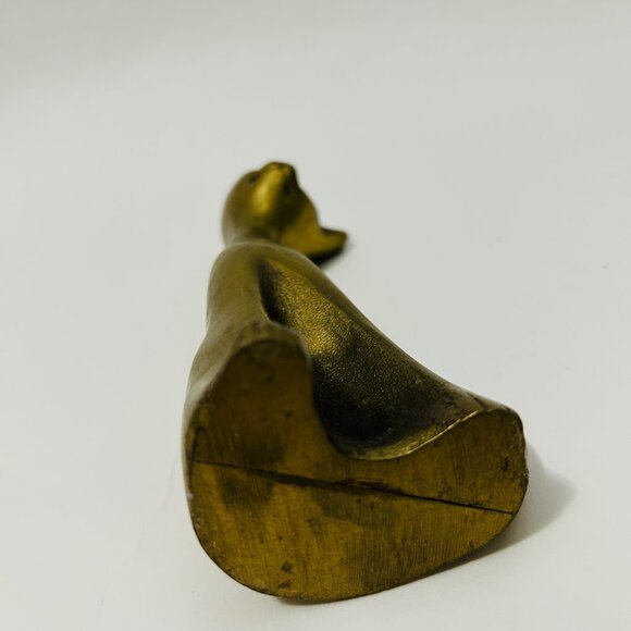 Vintage Mid Century Modern MCM Solid Brass Siamese Cat 6" - Picture 5 of 14